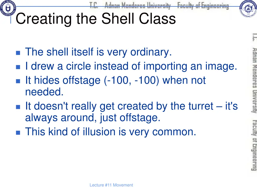 creating the shell class