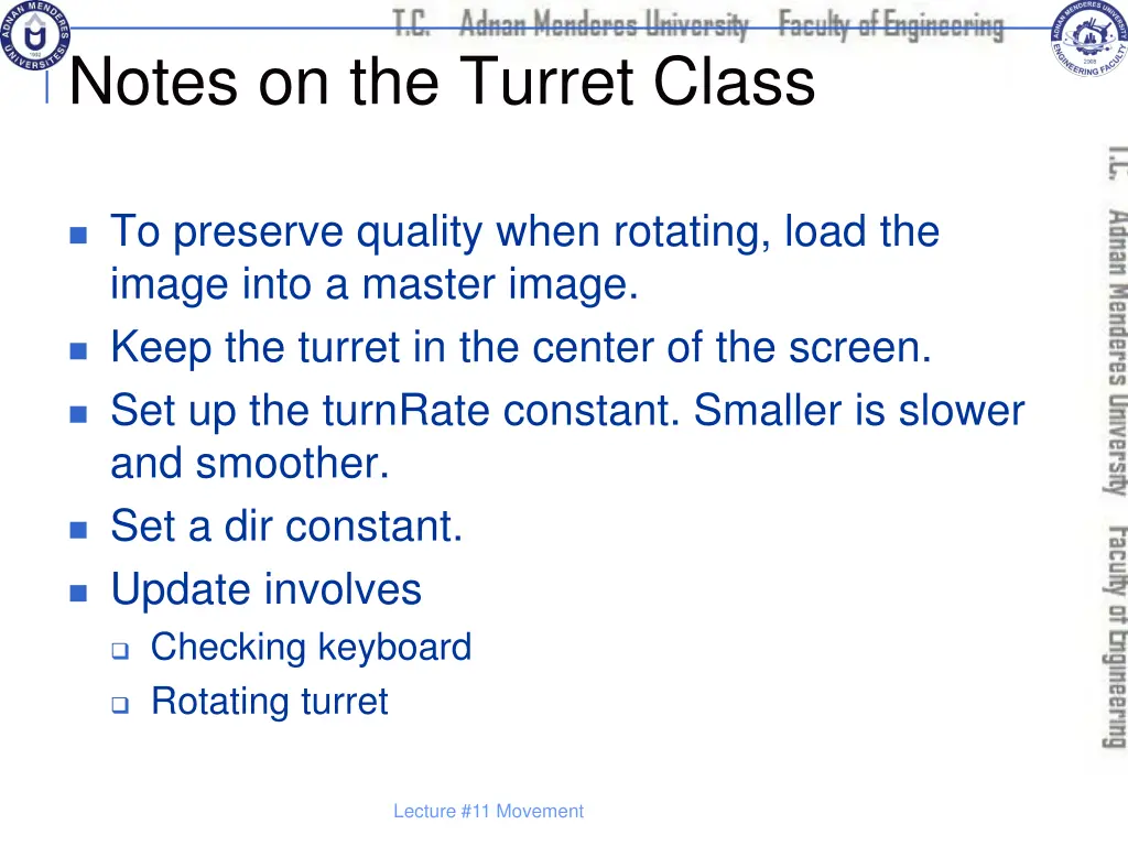 notes on the turret class