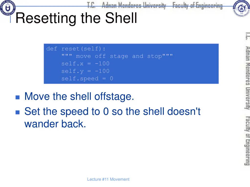 resetting the shell