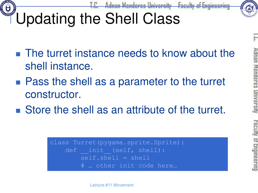 updating the shell class