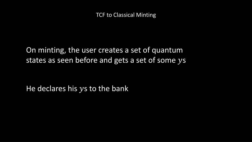 tcf to classical minting