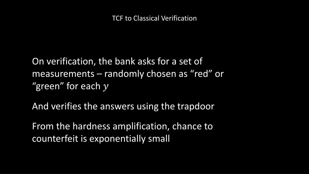 tcf to classical verification