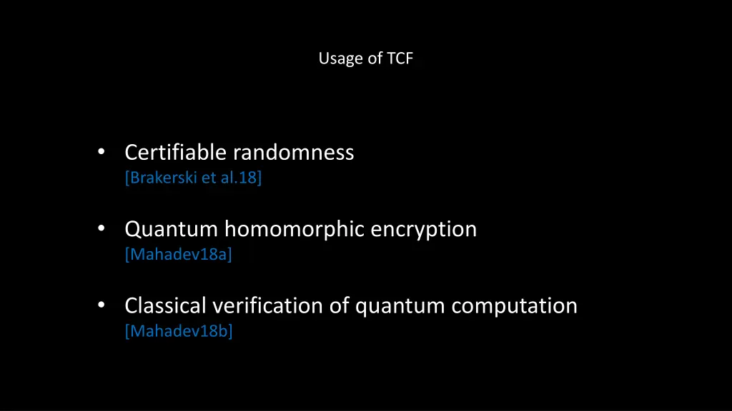 usage of tcf