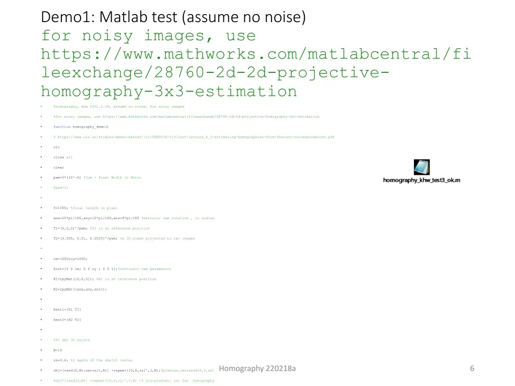 demo1 matlab test assume no noise for noisy