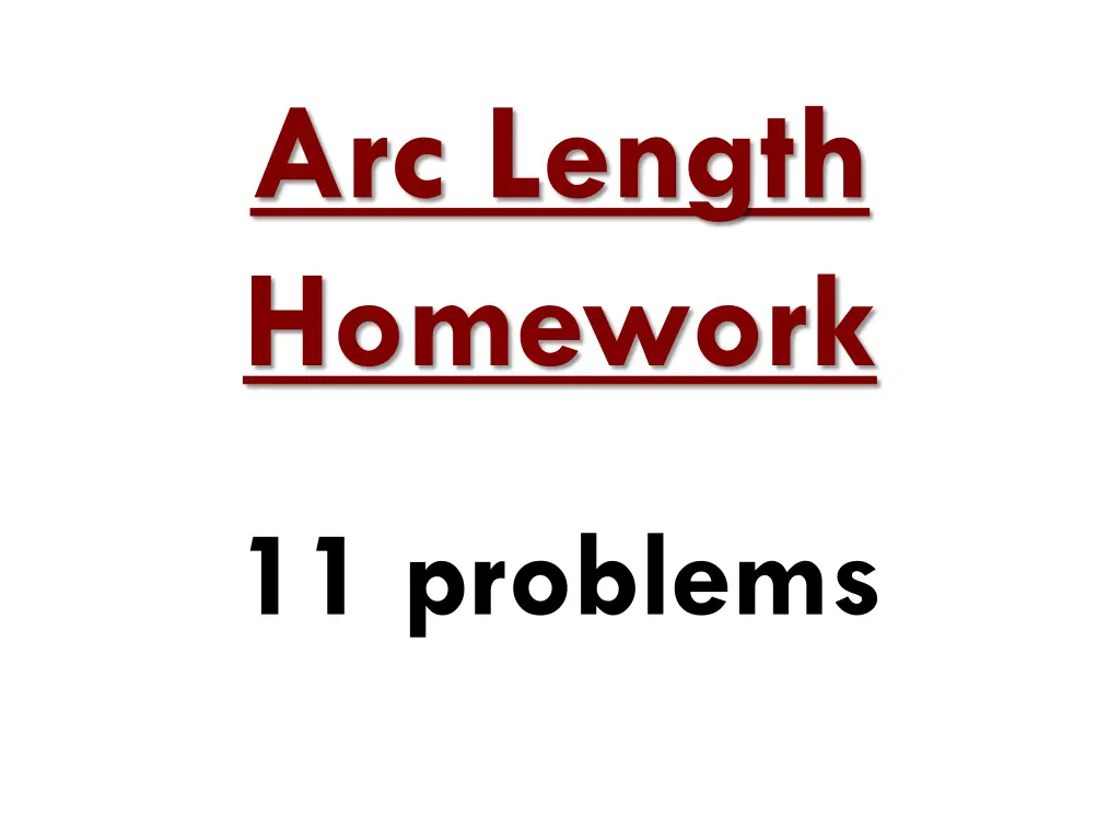 arc length homework