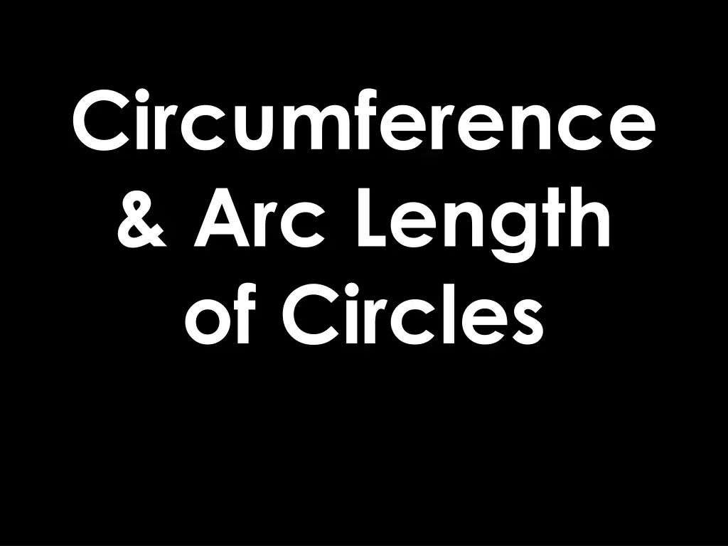 circumference arc length of circles