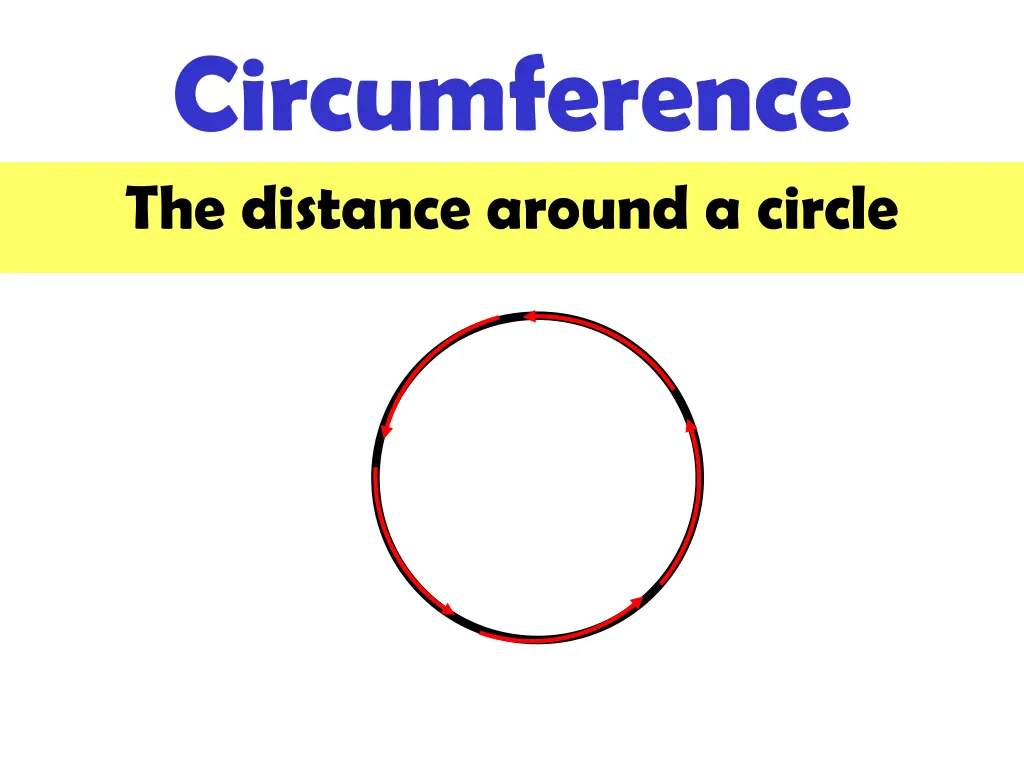 circumference the distance around a circle