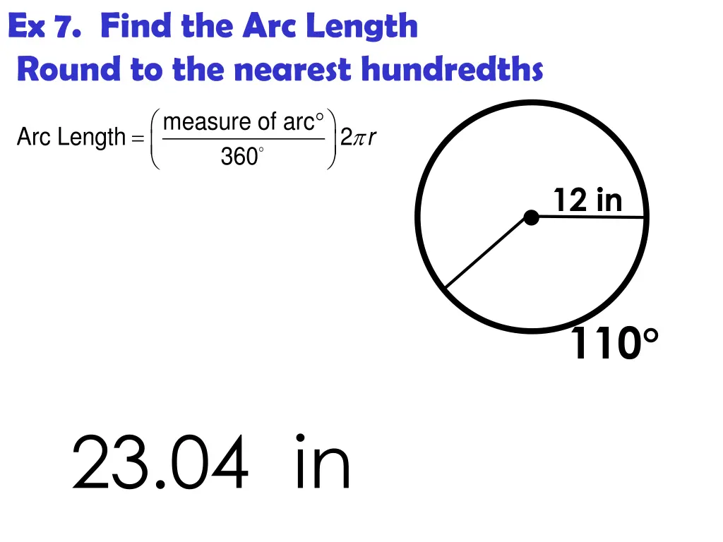 ex 7 find the arc length round to the nearest