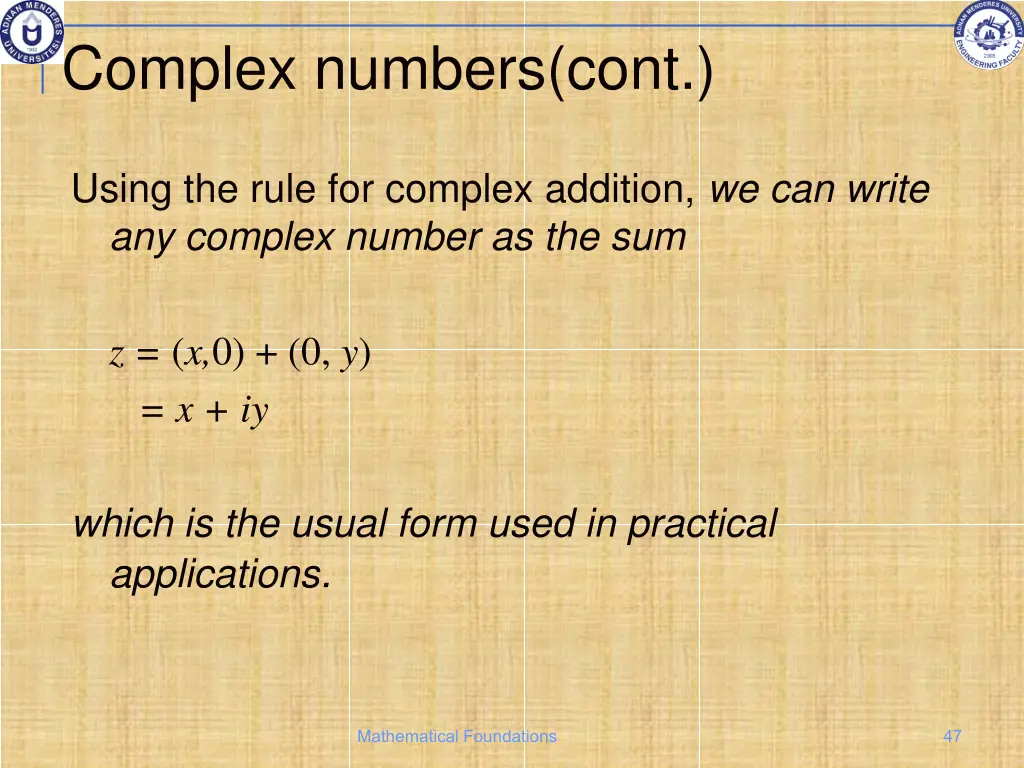 complex numbers cont 2