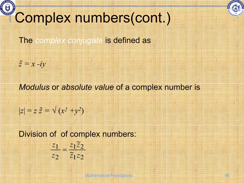 complex numbers cont 3