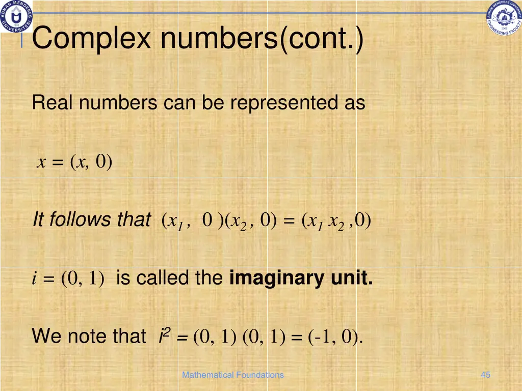 complex numbers cont