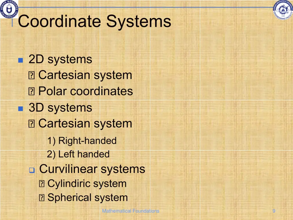 coordinate systems