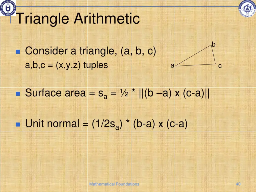 triangle arithmetic