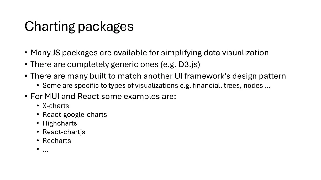 charting packages