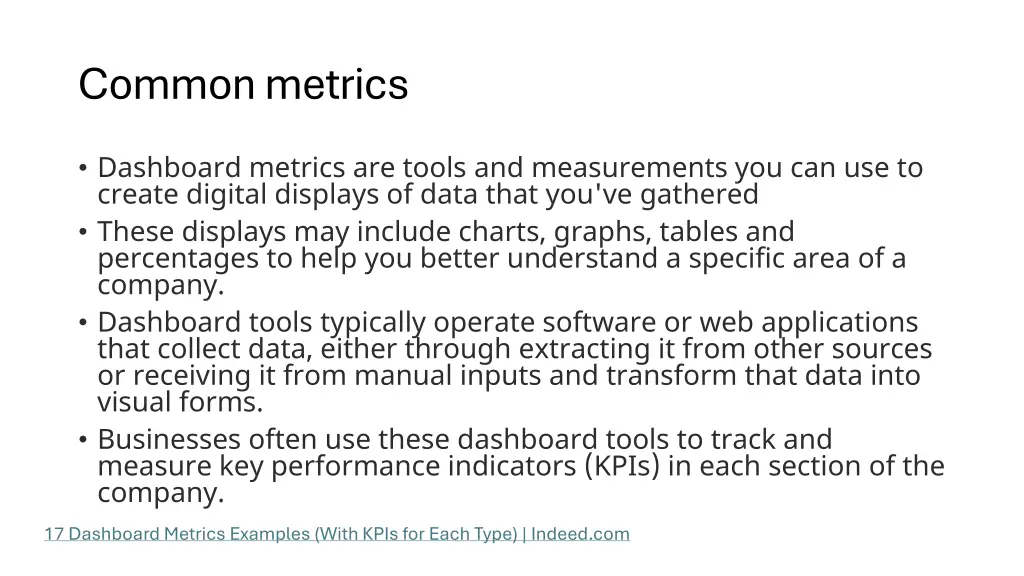 common metrics