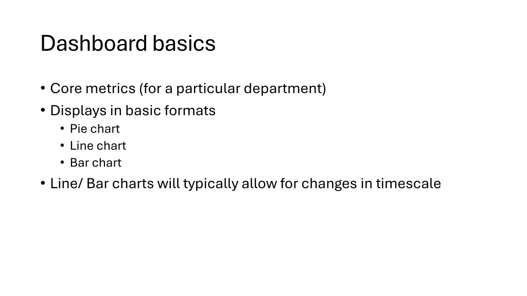 dashboard basics