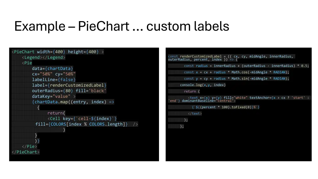 example piechart custom labels