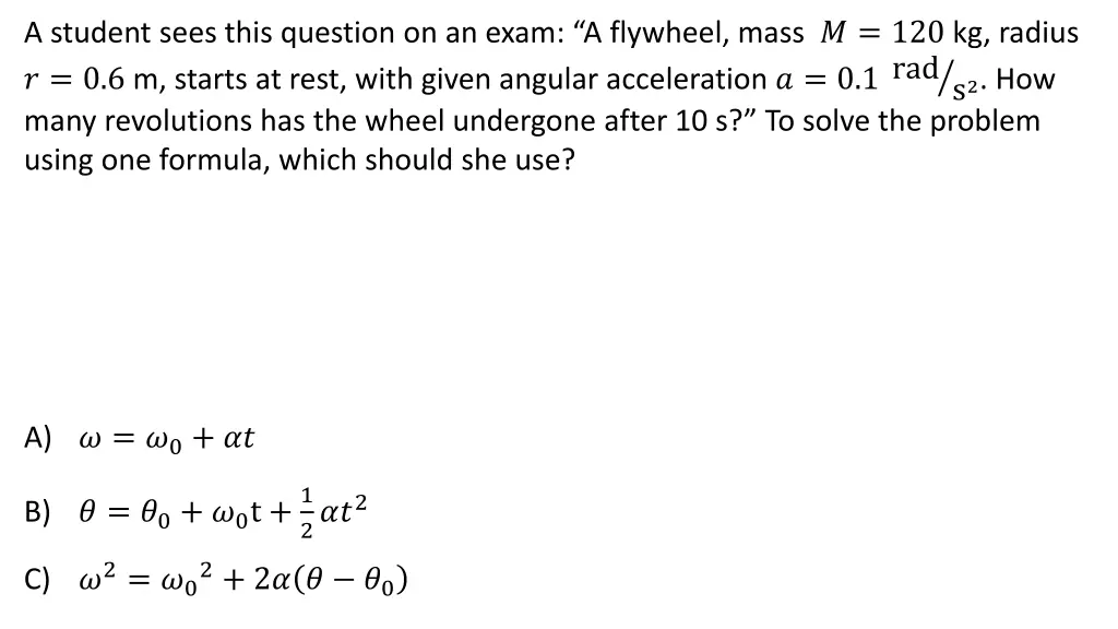 a student sees this question on an exam