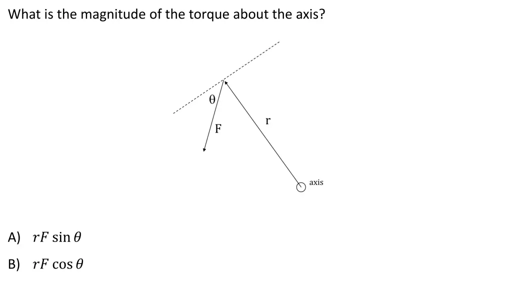 what is the magnitude of the torque about the axis