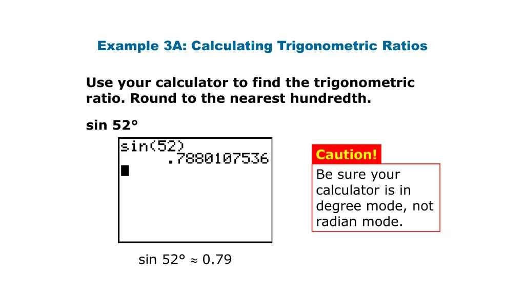 example 3a calculating trigonometric ratios