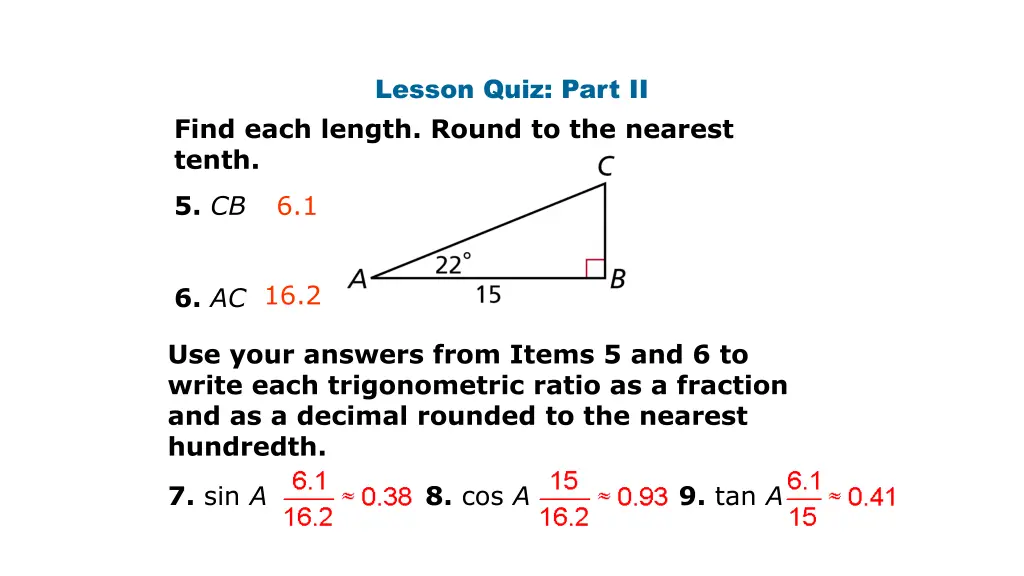 lesson quiz part ii