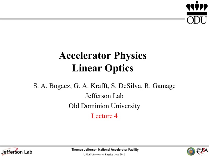 accelerator physics linear optics