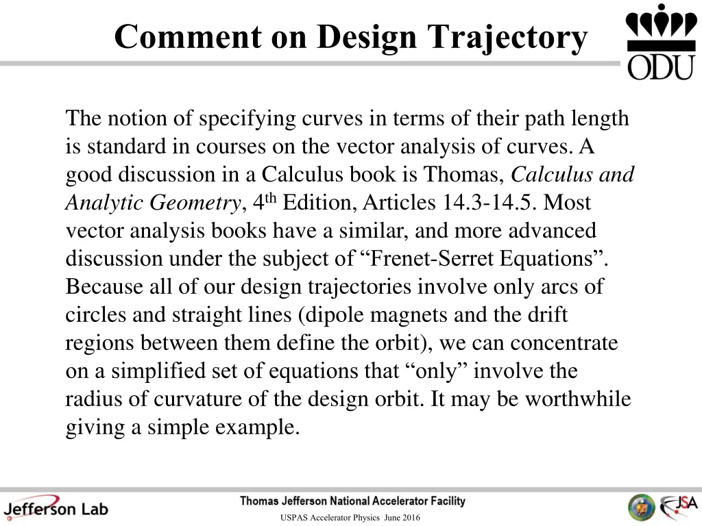 comment on design trajectory