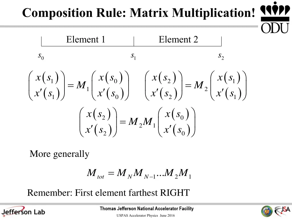 composition rule matrix multiplication