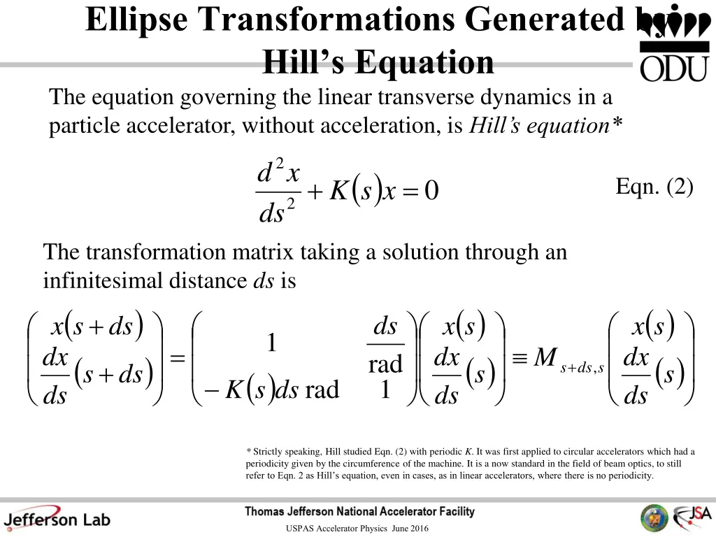 ellipse transformations generated by hill