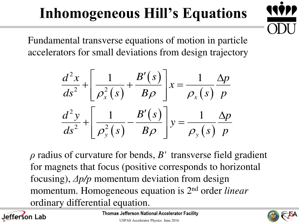 inhomogeneous hill s equations