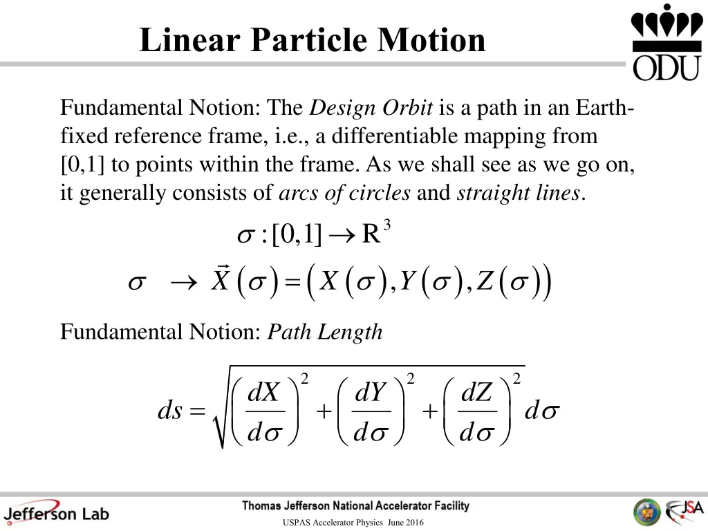 linear particle motion