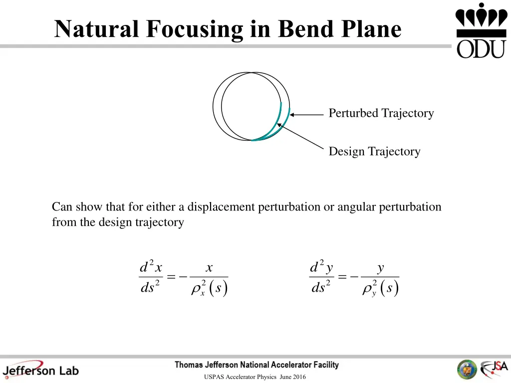 natural focusing in bend plane