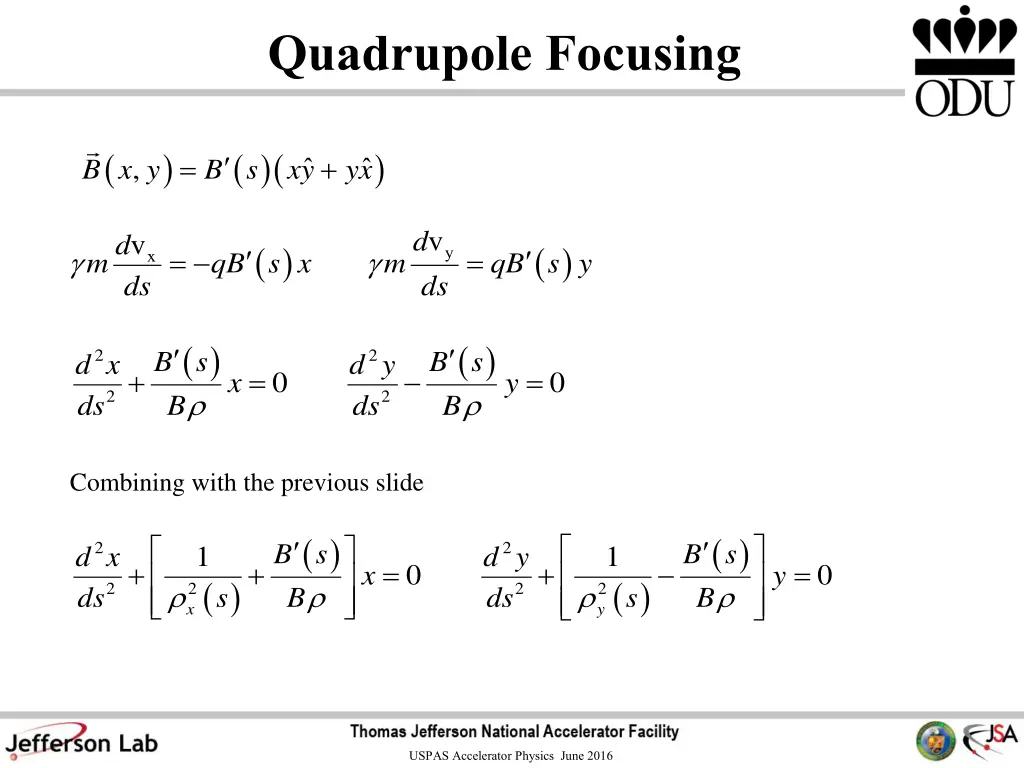 quadrupole focusing