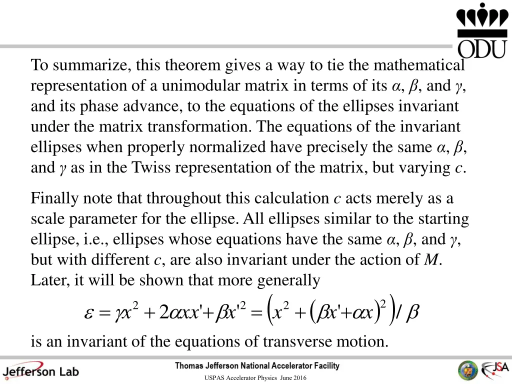 to summarize this theorem gives