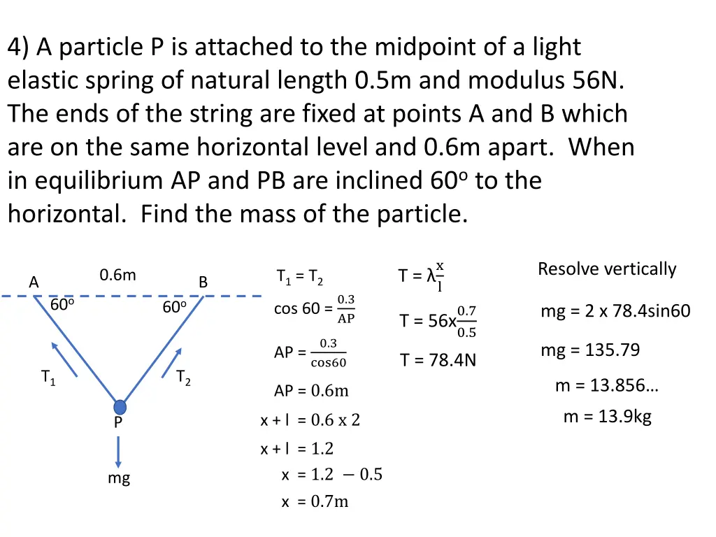 4 a particle p is attached to the midpoint