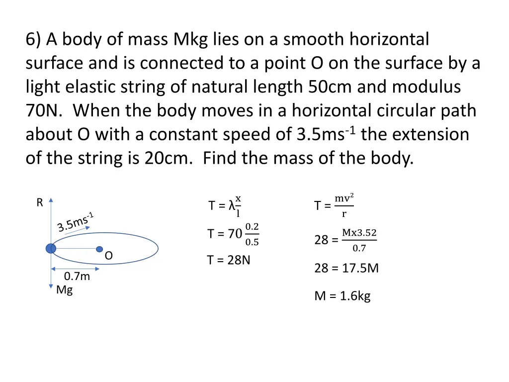 6 a body of mass mkg lies on a smooth horizontal