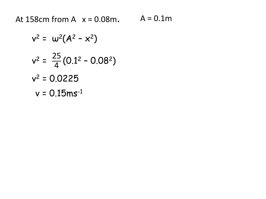 at 158cm from a x 0 08m