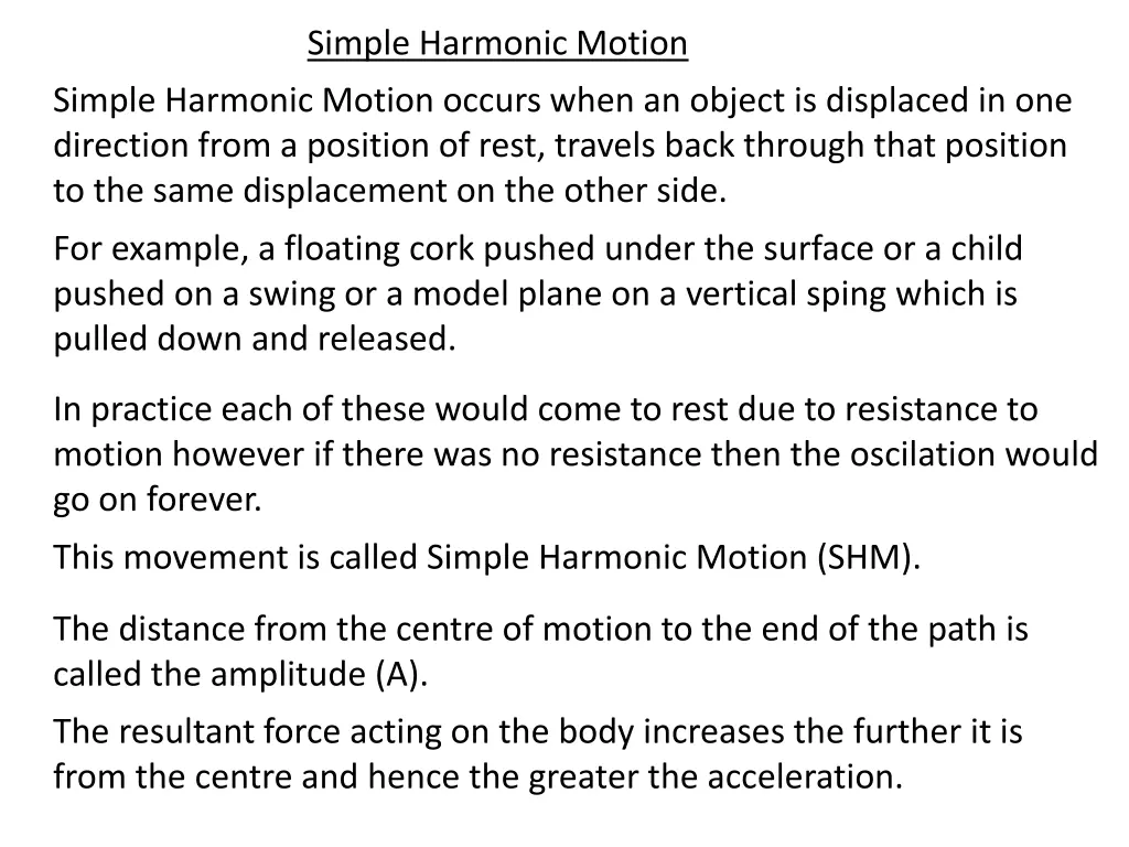 simple harmonic motion