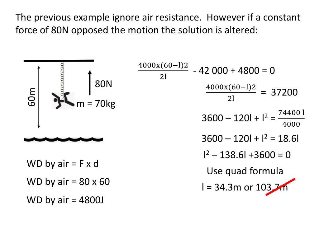 the previous example ignore air resistance