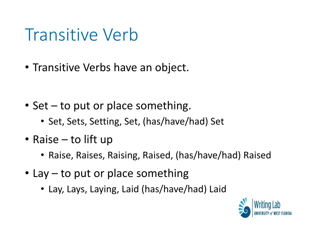 transitive verb