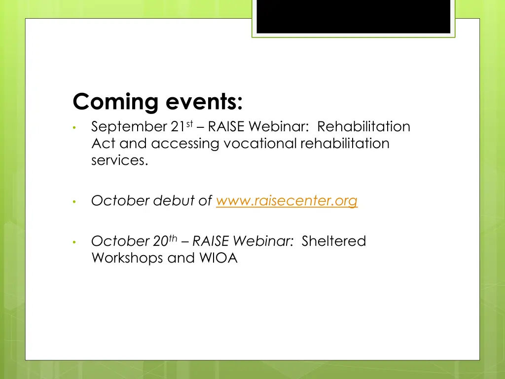 coming events september 21 st raise webinar