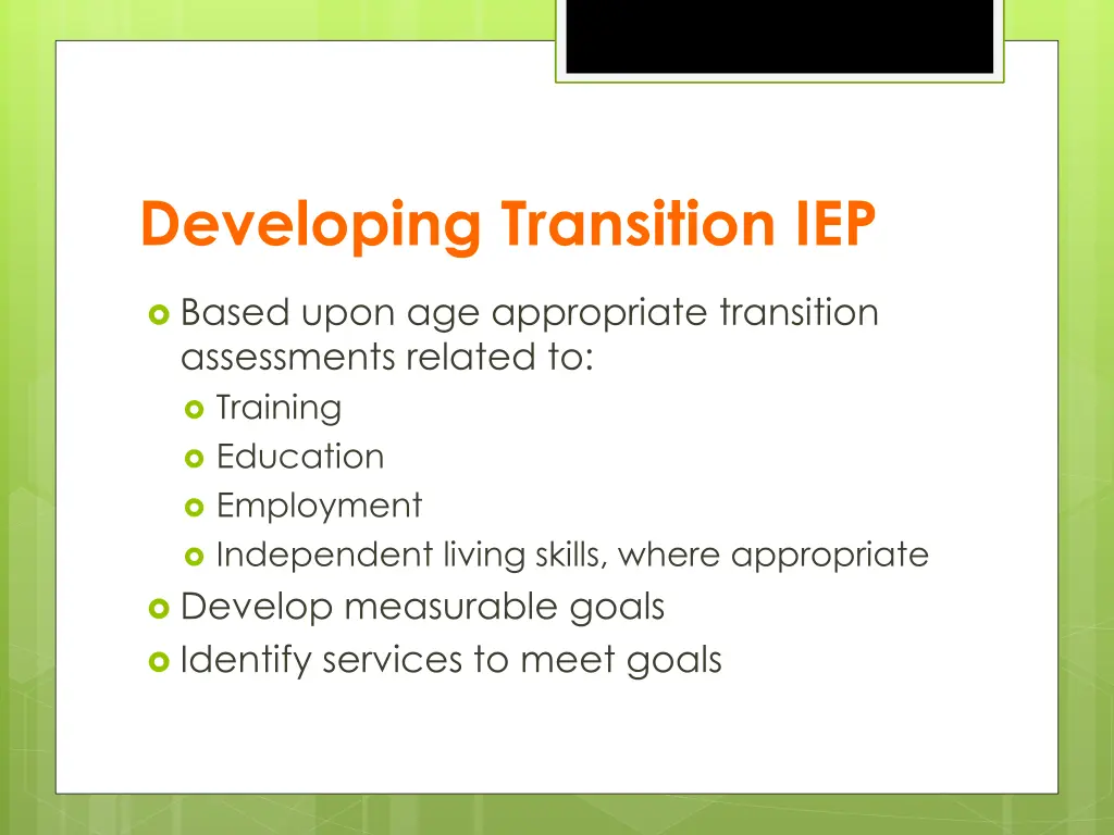 developing transition iep 2