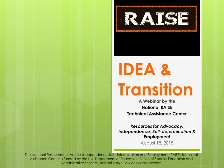 idea transition a webinar by the national raise