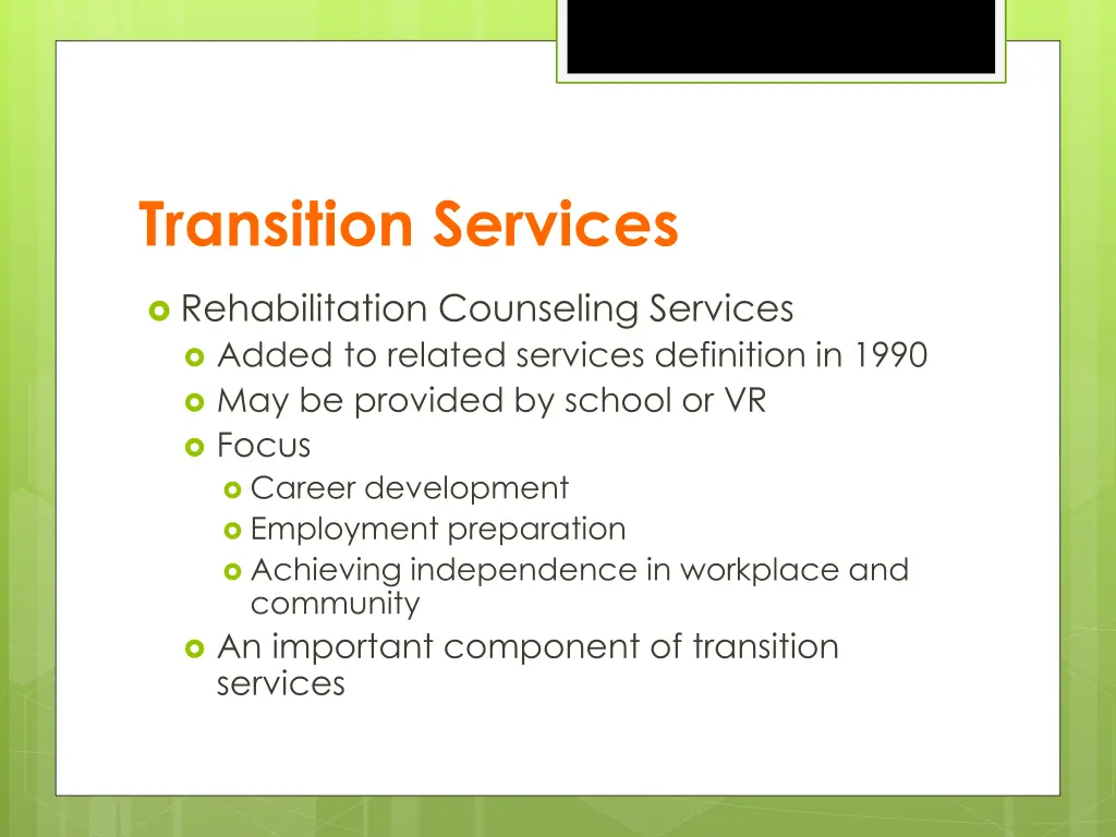 transition services 6