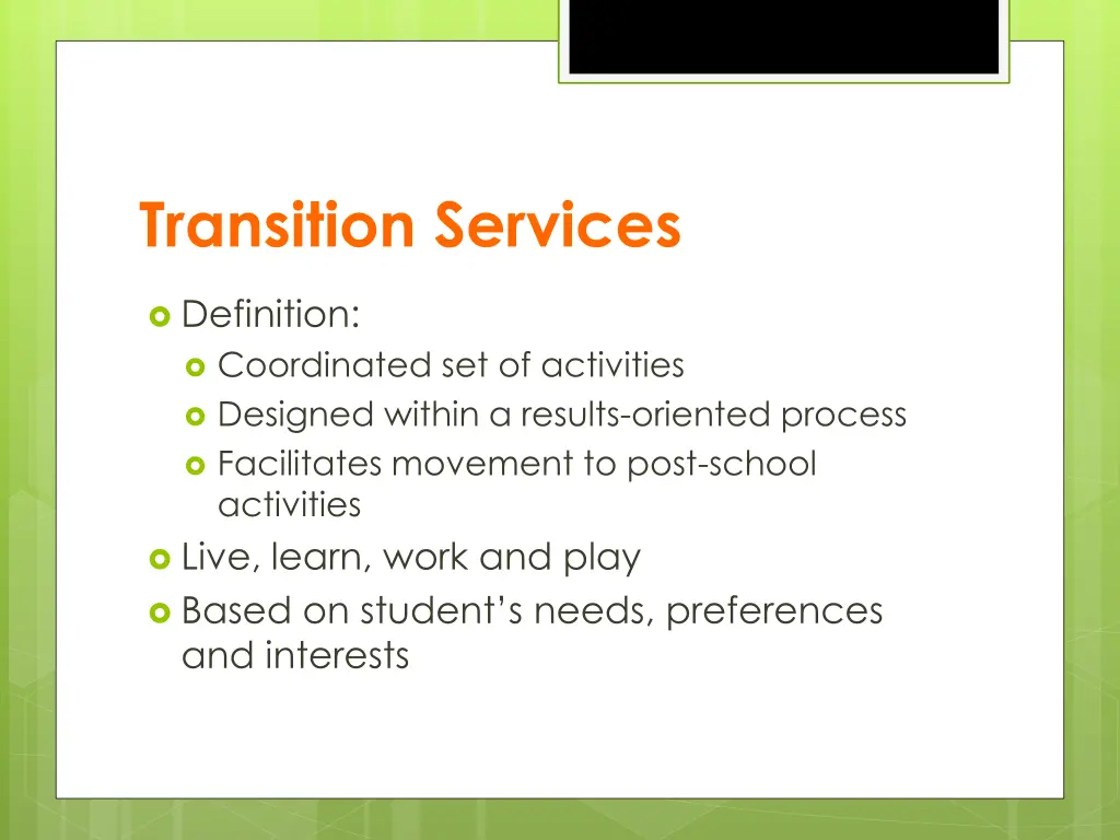 transition services