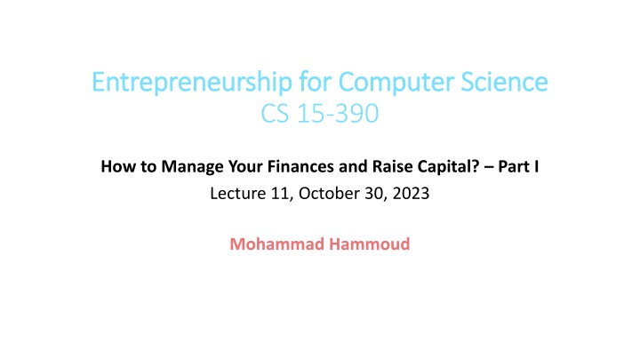 entrepreneurship for computer science