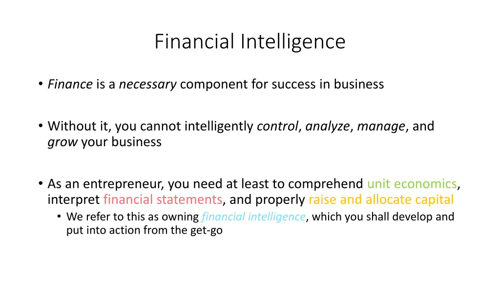 financial intelligence