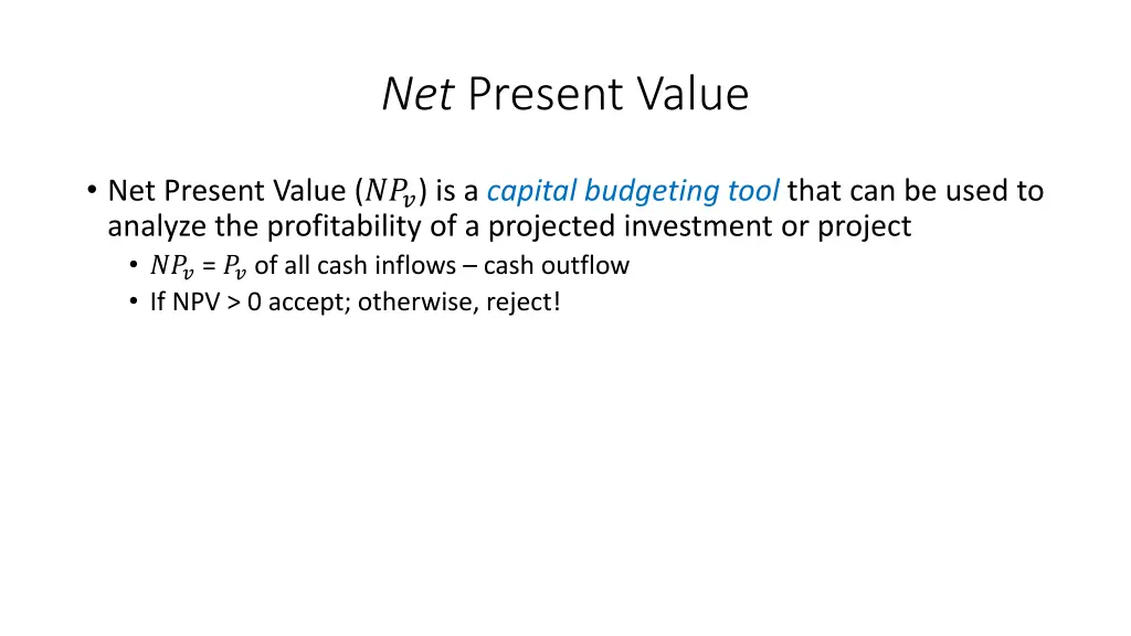 net present value 4