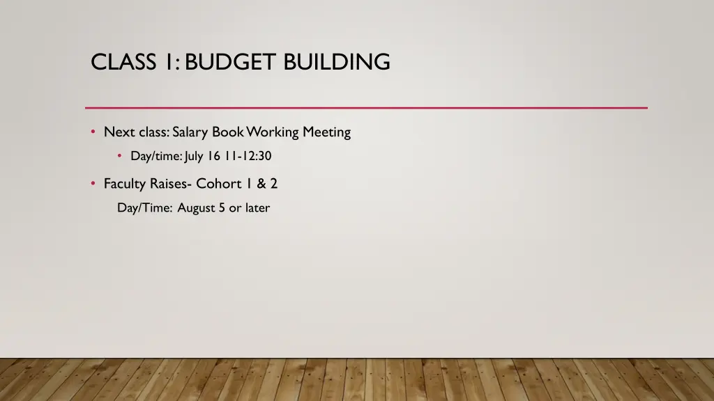 class 1 budget building 11