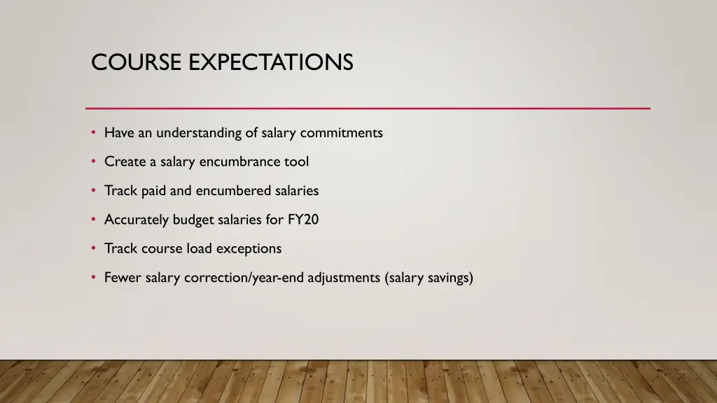 course expectations